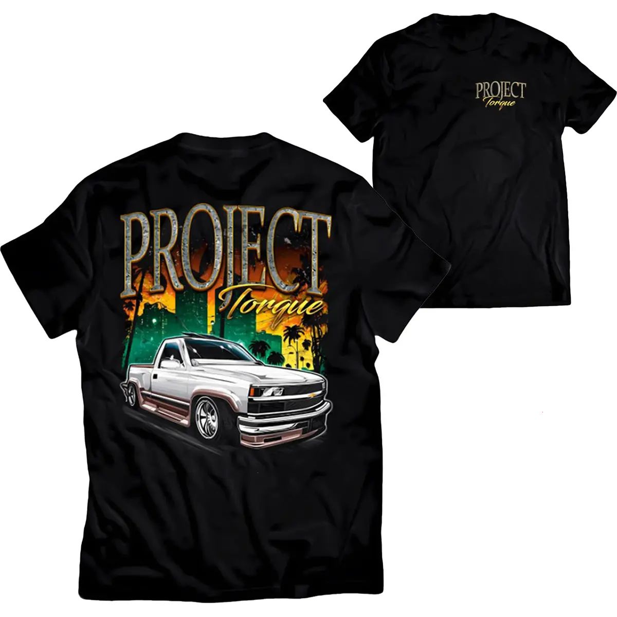 90s Style Chevy OBS T-Shirt, Pickup Truck Graphic Tee for Supercar Enthusiasts, Unisex Cotton Casual Top for Men Menswear Tshirt