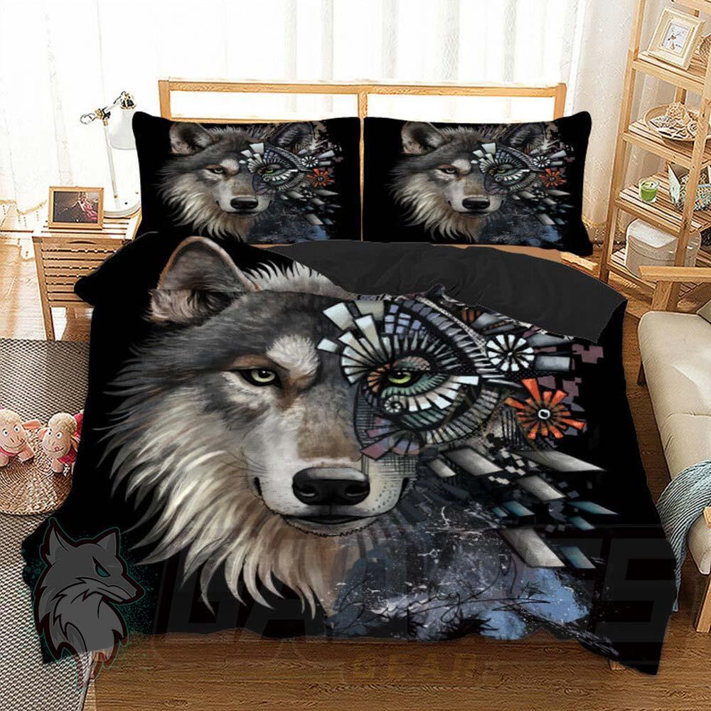 Wolf Animal Quilt Bed set