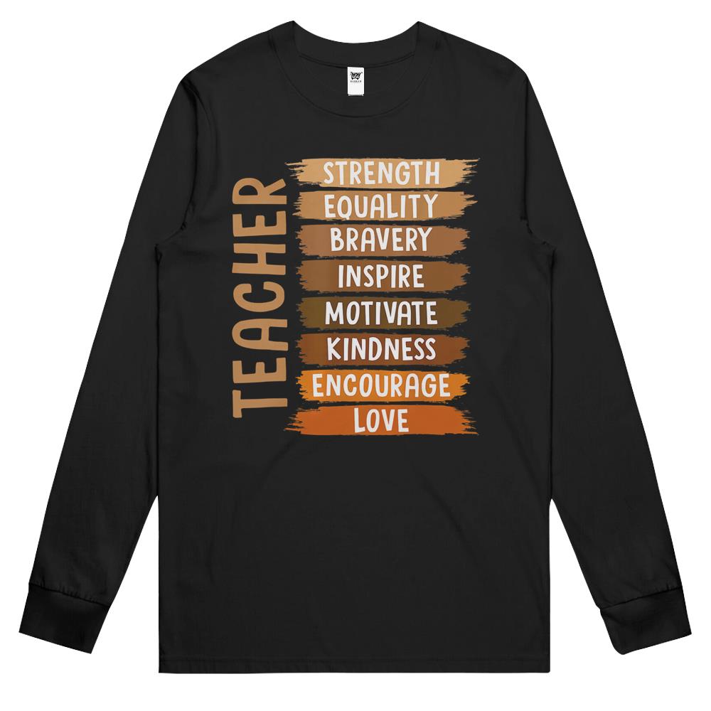 Melanin Teacher Black History Month African Black Womens Long Sleeve T Shirts