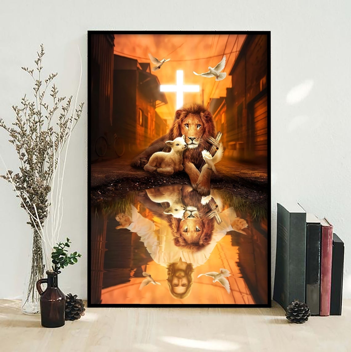 Jesus Lion Lamb Canvas And Poster,Canvas Prints,My Poster Wall