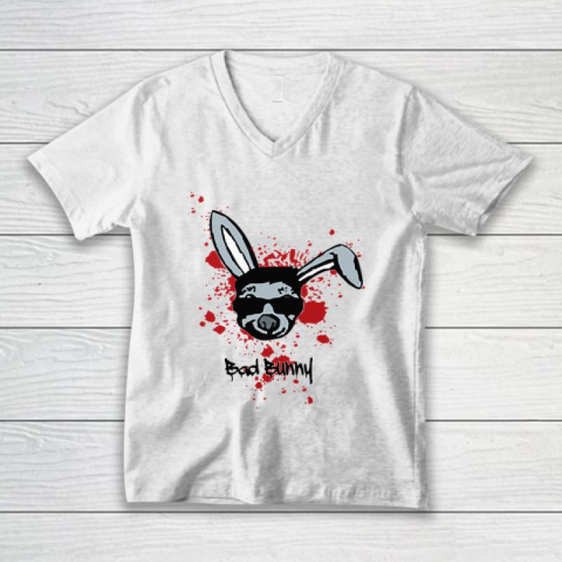 Bad bunny cool bloody rabbit V-Neck T-Shirt