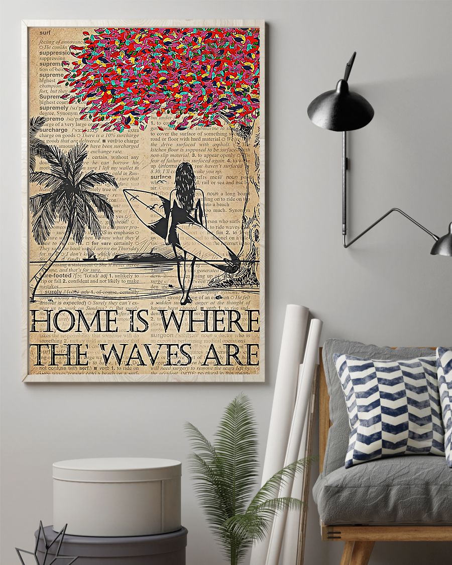 Surfing – Home Is Where The Waves Are Vertical Canvas And Poster | Wall Decor Visual Art