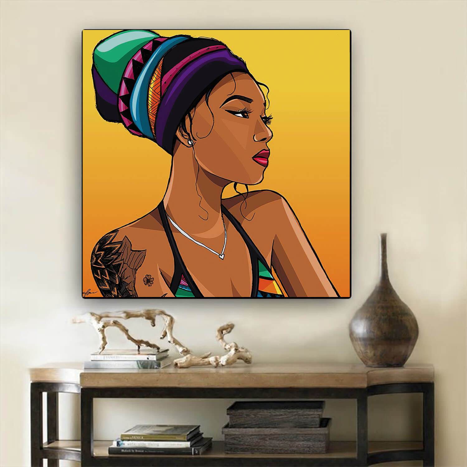 African American Wall Art Beautiful Girl With Afro African Canvas Wall Art Afrocentric Home Decor Ideas BPS79977