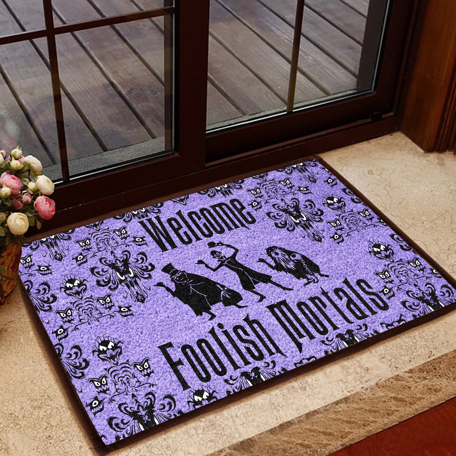 Welcome Foolish Mortals Haunted Mansion Coir Pattern All Over Printing Doormat Pre1857