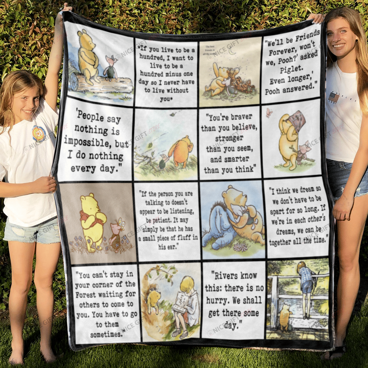 Winnie The Pooh Fleece Blanket Blk-W6L6