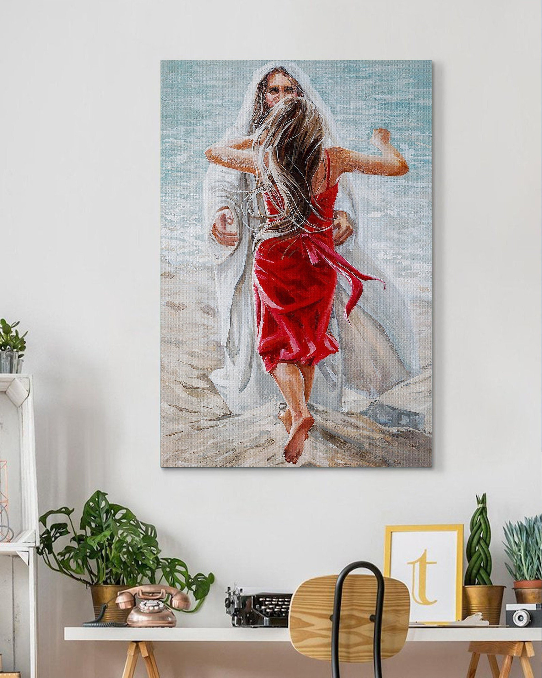 Canvas | Jesus Hug, Jesus’S Hug,God Hug, Religious Gift, Patriotic Home Decor Vertical Jesus Wall Art, Jesus Decor, Jesus Christ