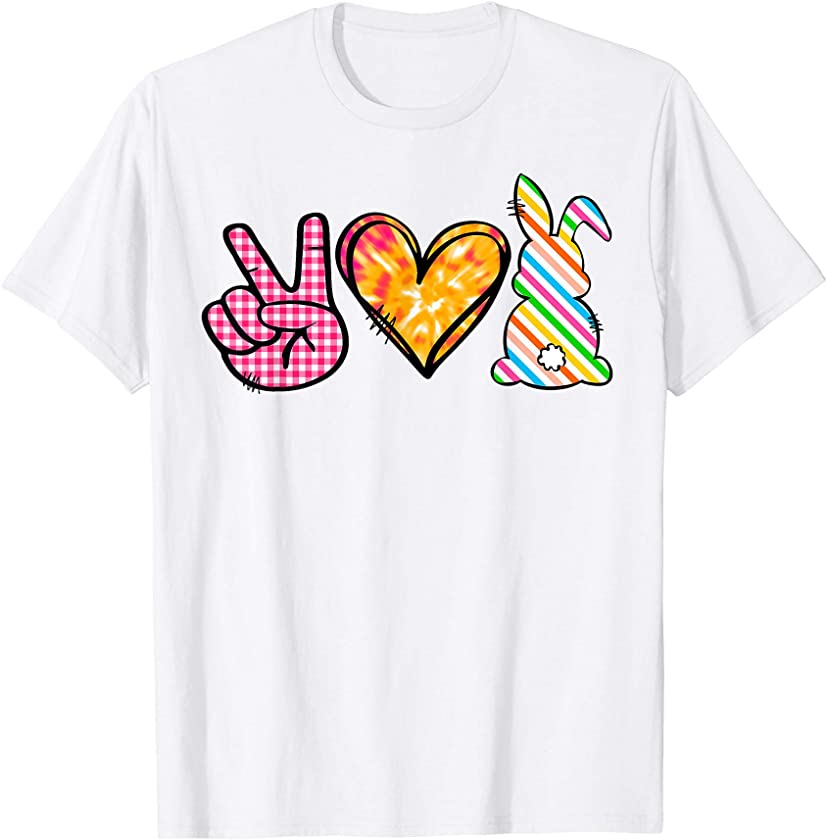 cute peace heart love Easter rabbit bunny Sunday party gift T-Shirt