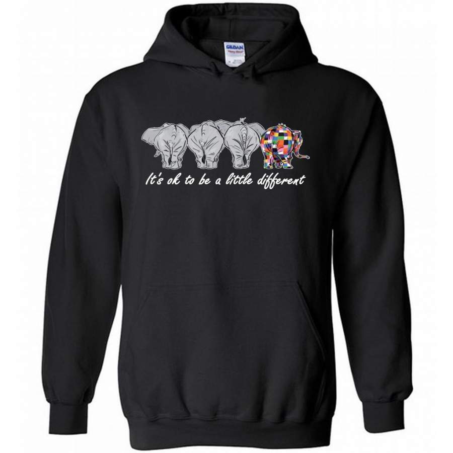 It’s Ok To Be A Little Different, Elephant Design – Gildan Heavy Blend Hoodie