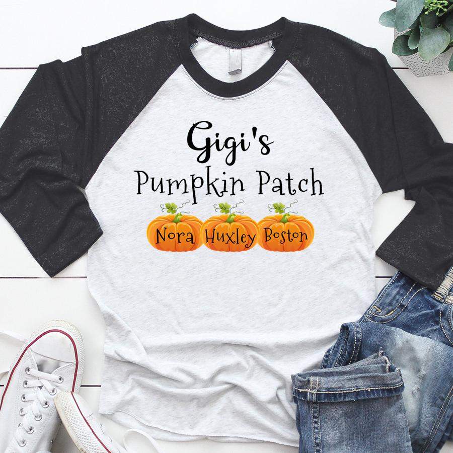 PAMAHEART PERSONALIZED GIGI’S PUMPKIN PATCH GRANDKIDS’ NAME SHIRT