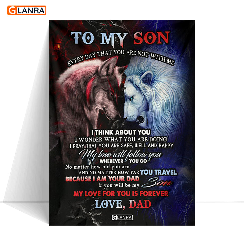 To My Son My Love For You Is Forever Poster & Canvas, Wolf, Dragon, Son Poster & Canvas, Gift For Son, Anniversary Gift For Him, Indoor Home Decor