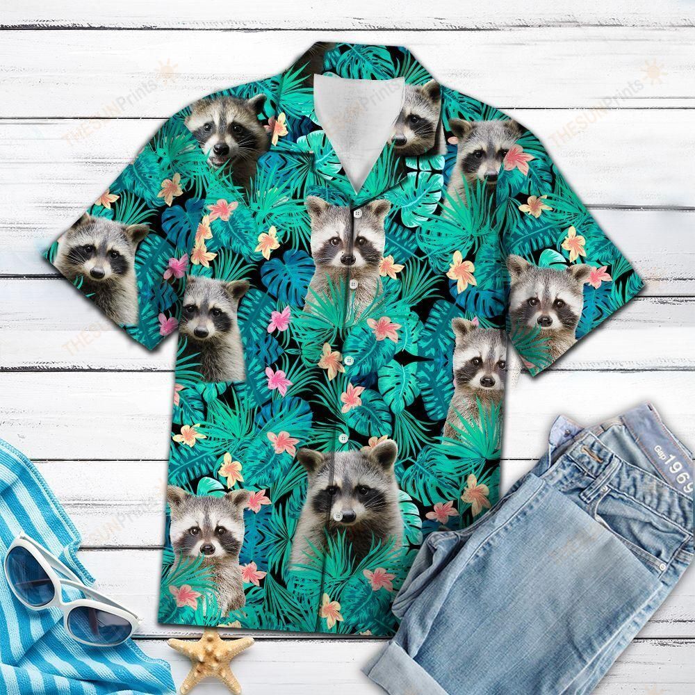 Raccoon Tropical Hawaiian Shirt Ha81791