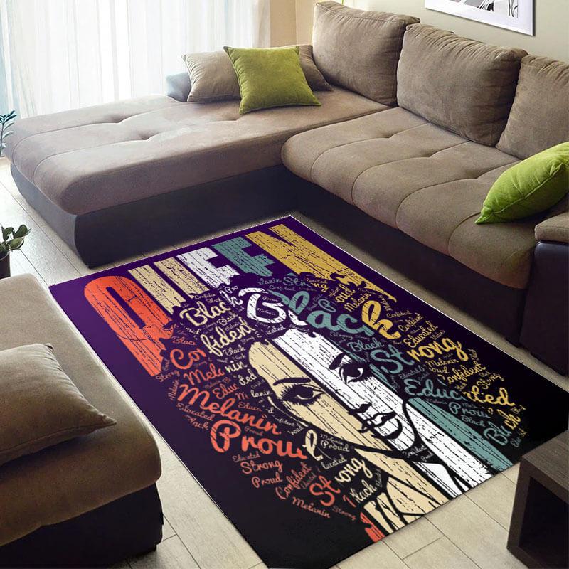 Trendy African Style Rugs Fancy Afro American Melanin Girl Queen African Themed Rugs African Living Room Decor WBG4057