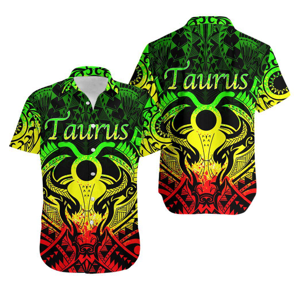 Taurus Zodiac With Symbol Mix Polynesian Tattoo Aloha Hawaii Shirts For Men Women Ha33025