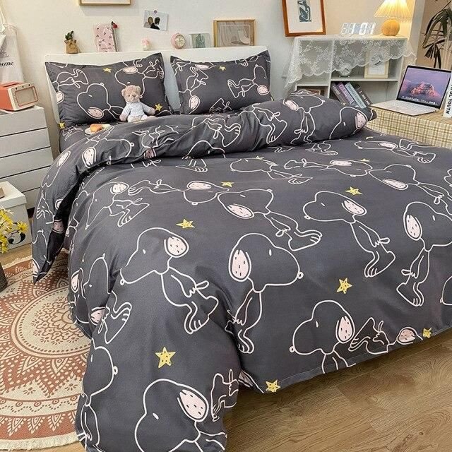 Cute Snoopy And Spot Duvet Quilt Bedding Set – Corethermax