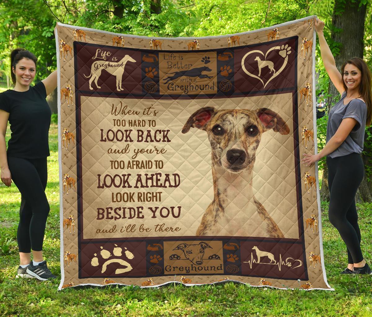 Alway Beside You Greyhound Quilt Blanket