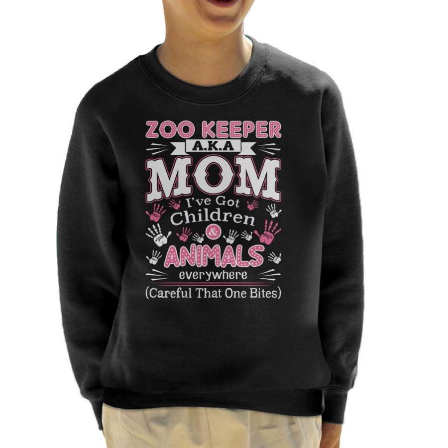 Zoo Keeper Mom Children Animals Everywhere Kid’s Sweatshirt