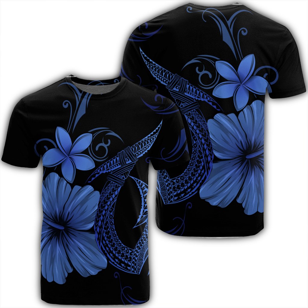 Hawaii Fish Hook Hibiscus Plumeria Polynesian Blue Ah Ha2847