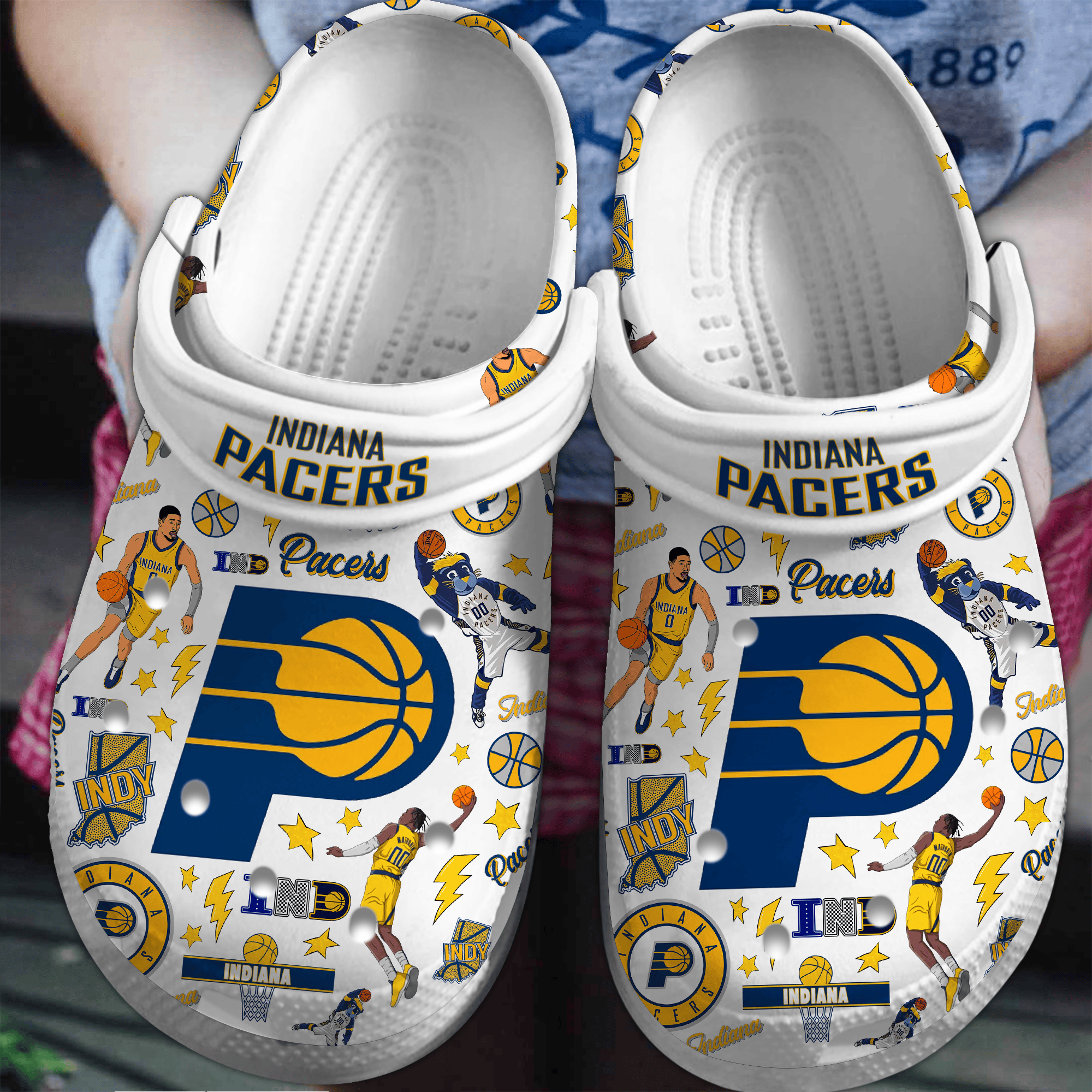 Indiana Pacers Basketball NBA Sport Crocss Crocband Clogs Shoes Comfortable For Men Women and Kids