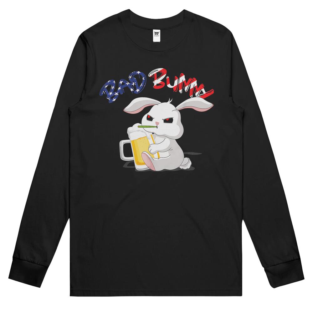 4Th July Shirts, Fourth Of July Long Sleeve T Shirts, 4Th Of July Long Sleeve T Shirts, Marijuana 4Th Of July Bad Bunny Beer Drinking Long Sleeve T Shirts