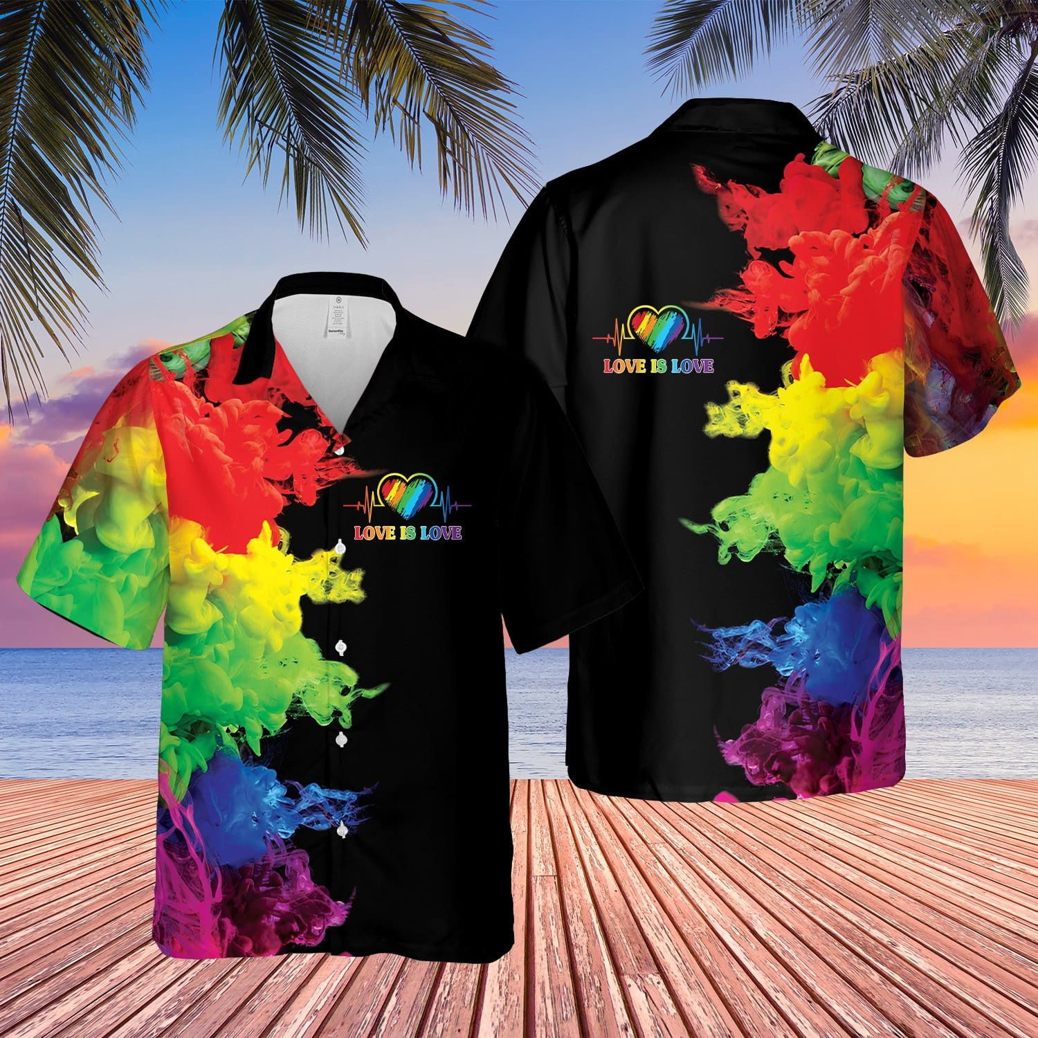 Rainbow Love Is Lgbt Unisex Hawaii Shirts Ha96848