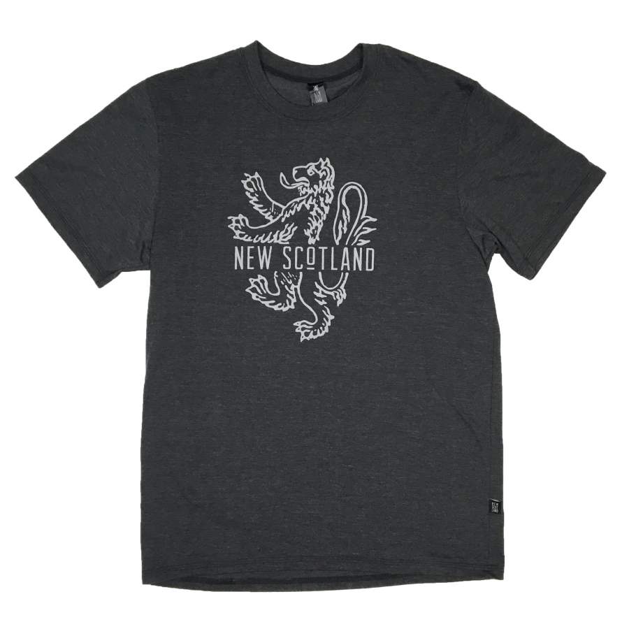 50/50 Organic Recycled Traditional Lion T-shirt in Heather Black