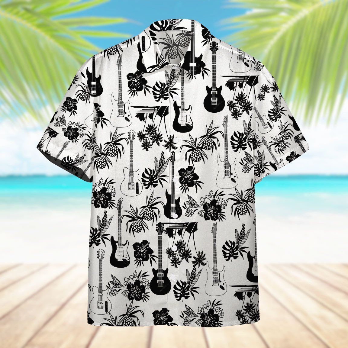 Electric Guitar Hawaii Shirt Ha81599