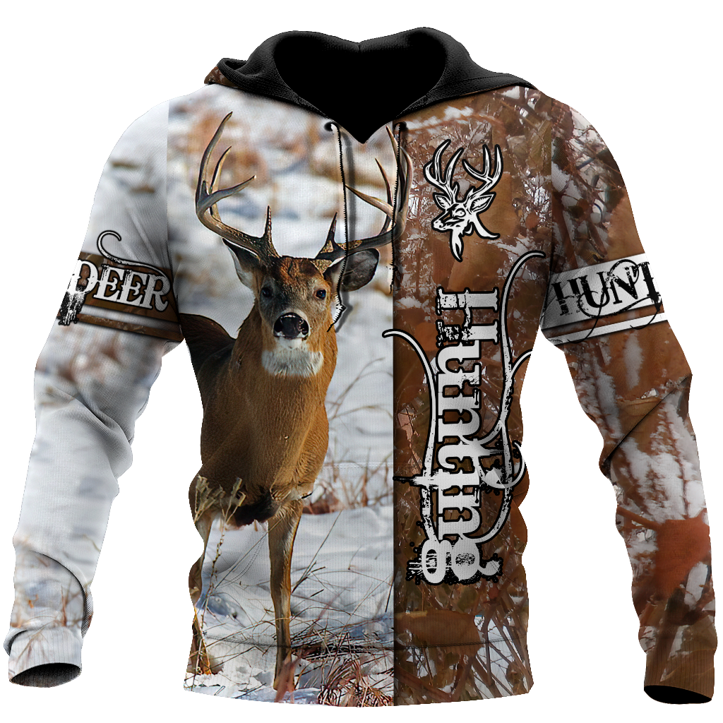 Premium Deer Hunting for Hunter Winter Camo 3D Printed Unisex Shirts