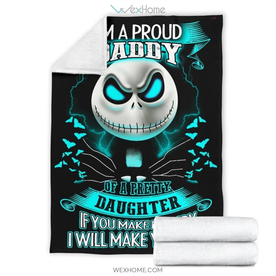 Jack Skellington Daddy Of Pretty Daughter Premium Blanket