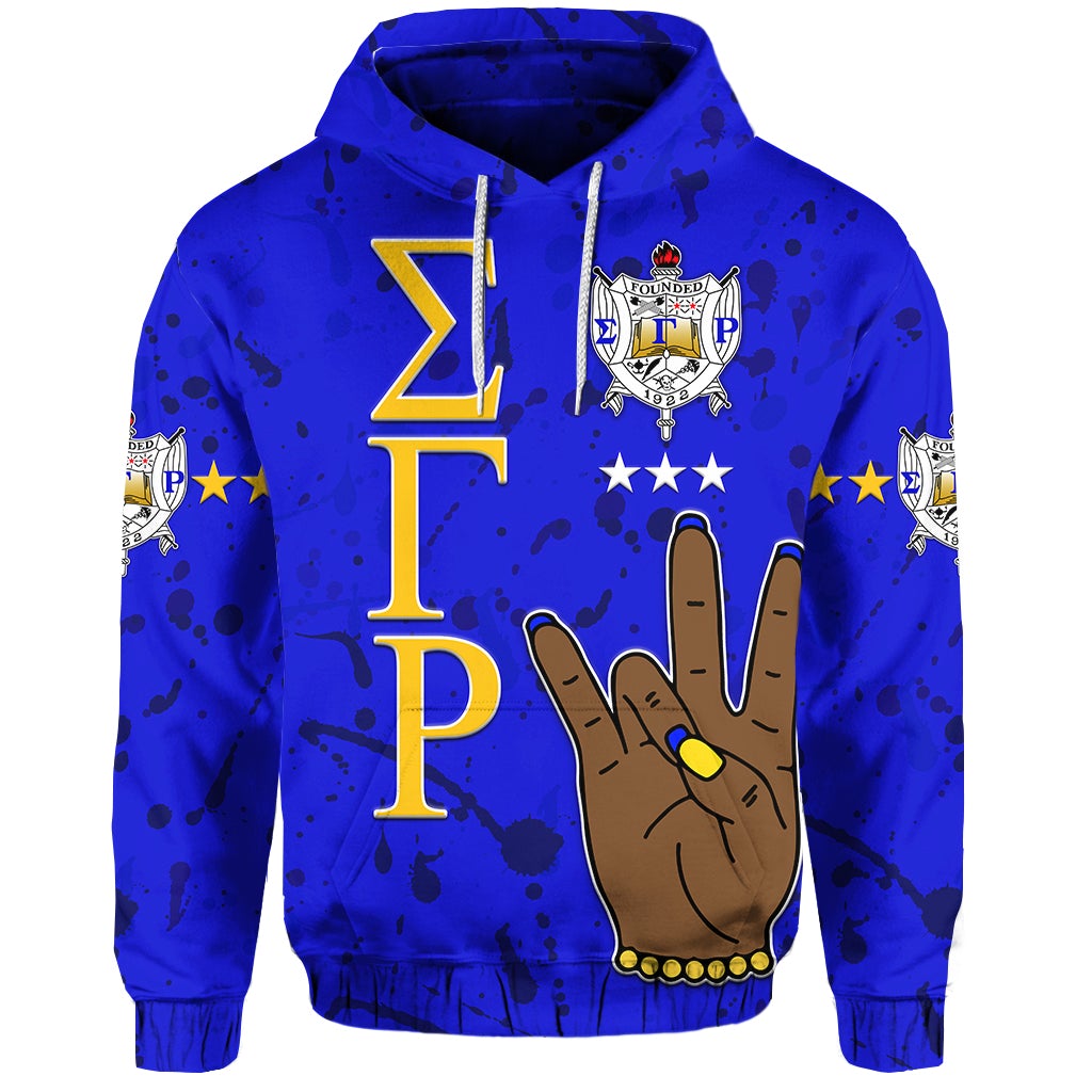 (Custom Personalised) Sigma Gamma Rho Hoodie Simple Style Blue Lt8