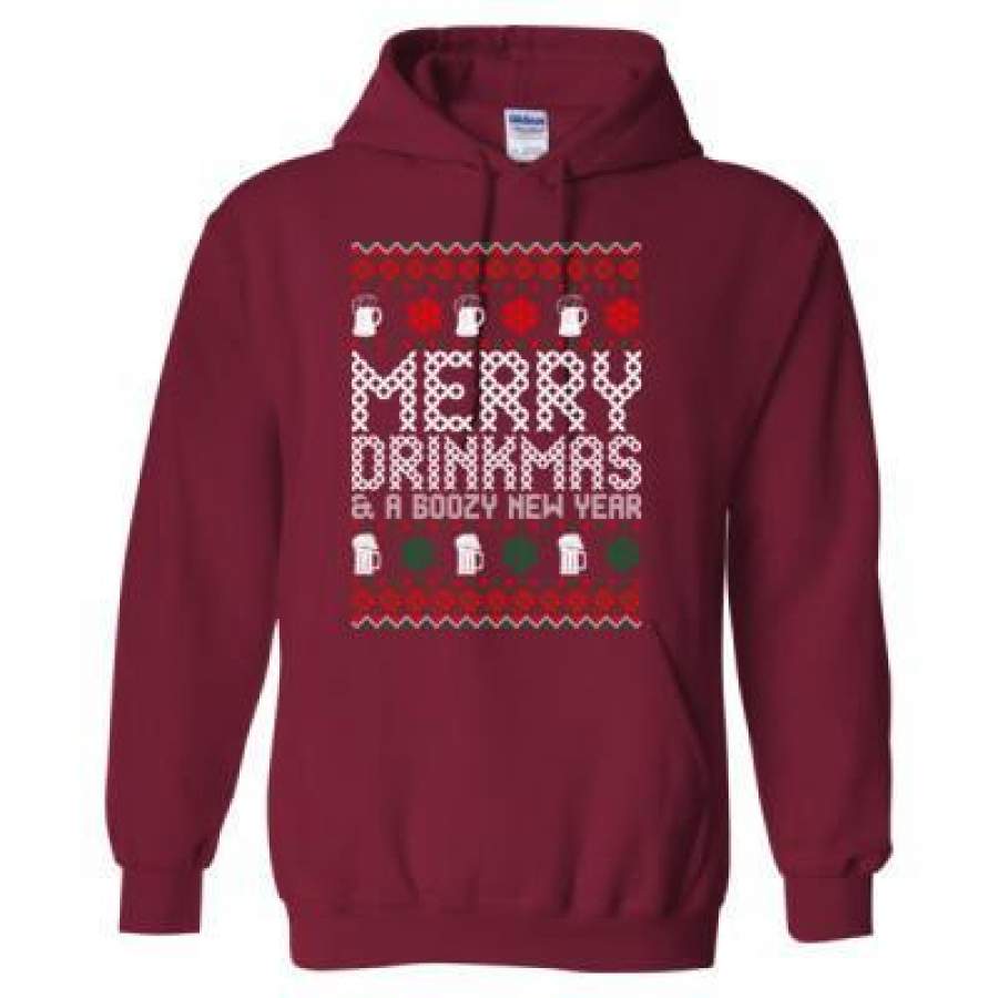 AGR Merry Drinkmas & A Boozy New Year Sweater – Heavy Blend™ Hooded Sweatshirt