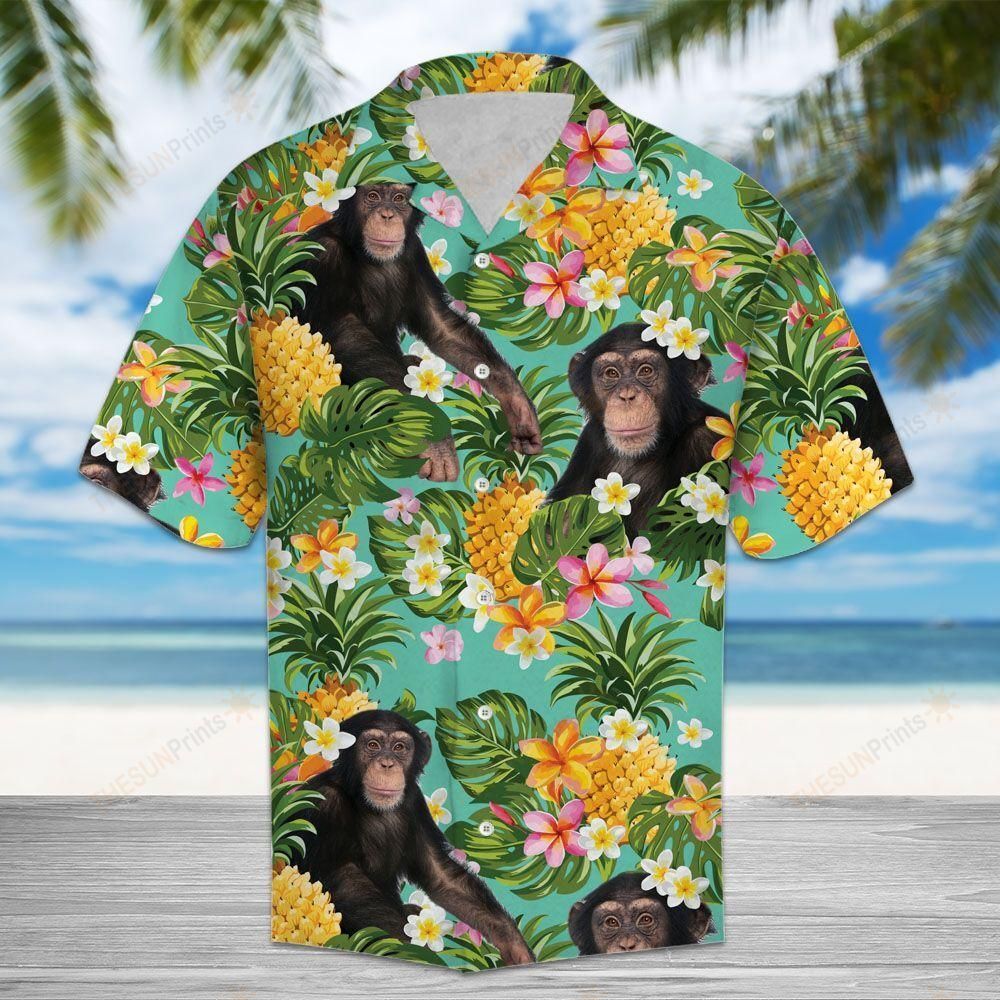 Tropical Pineapple Monkey Hawaiian Shirt Ha97011