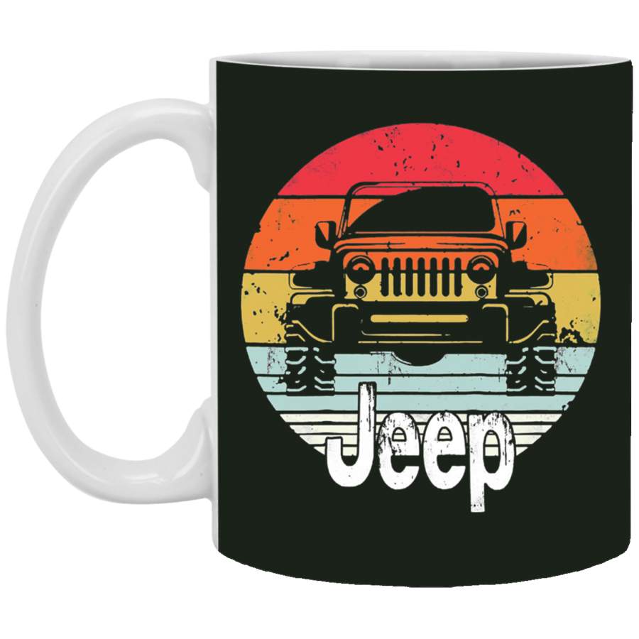 Vintage Jeeps Mug Retro 70s Sunset Off Road Mug