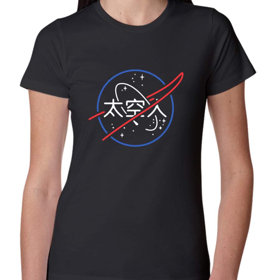 NASA Aesthetic Japanese Neon Logo Women T-Shirt