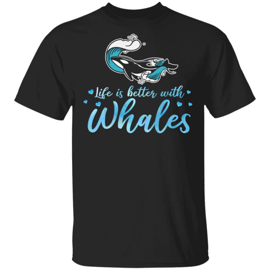 Cute Marine Life Is Better With Whales Beach Sea Whale Lover Gifts T-Shirt