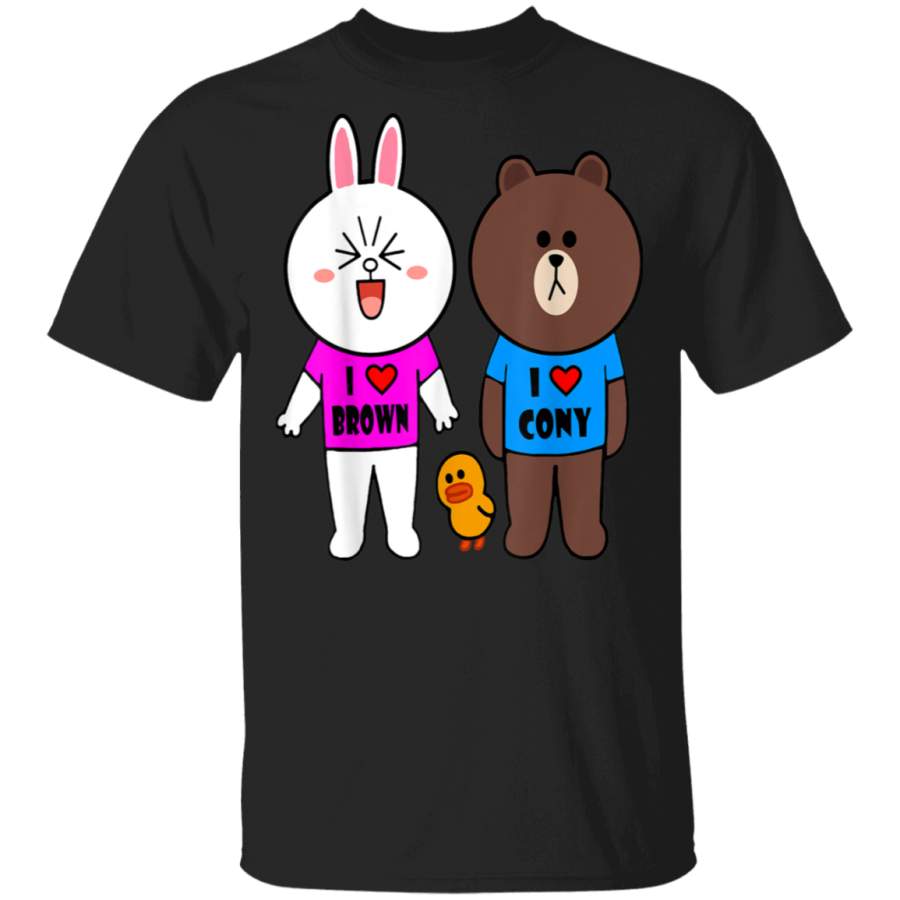 Cute brown bear cony bunny rabbit duck we love each other  Shirt