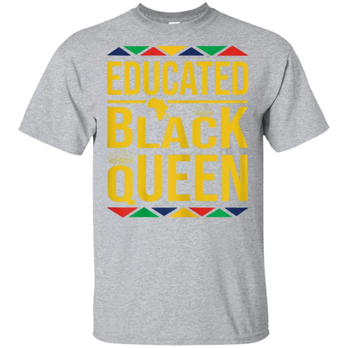 Educated Black Queen T-Shirt Pride African American Girl Tee