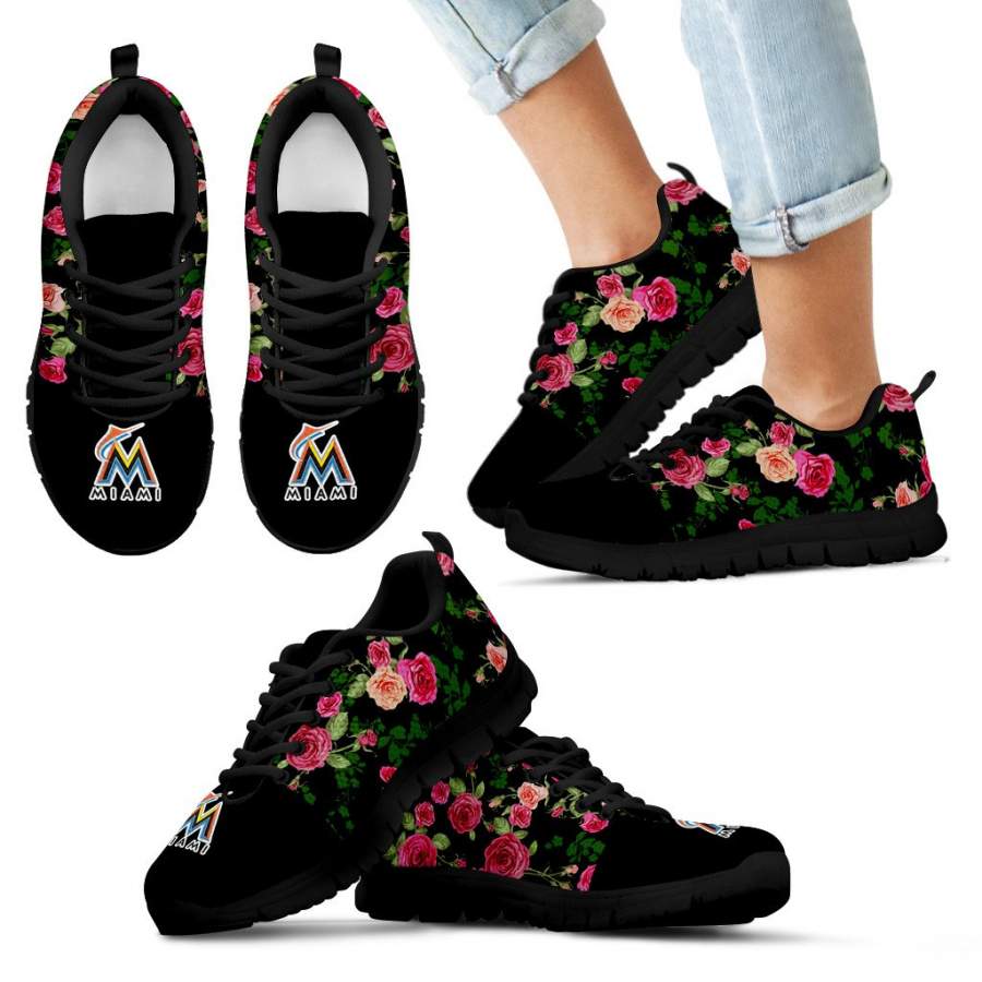 Vintage Floral Miami Marlins Sneakers