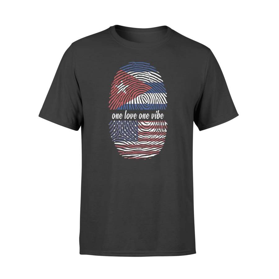 0tuff American Cuban Flag One Love One Vibe Shirt T-shirt