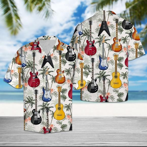 Guitar Tropical Vintage Hawaii Shirt Unisex Adult Ha70573