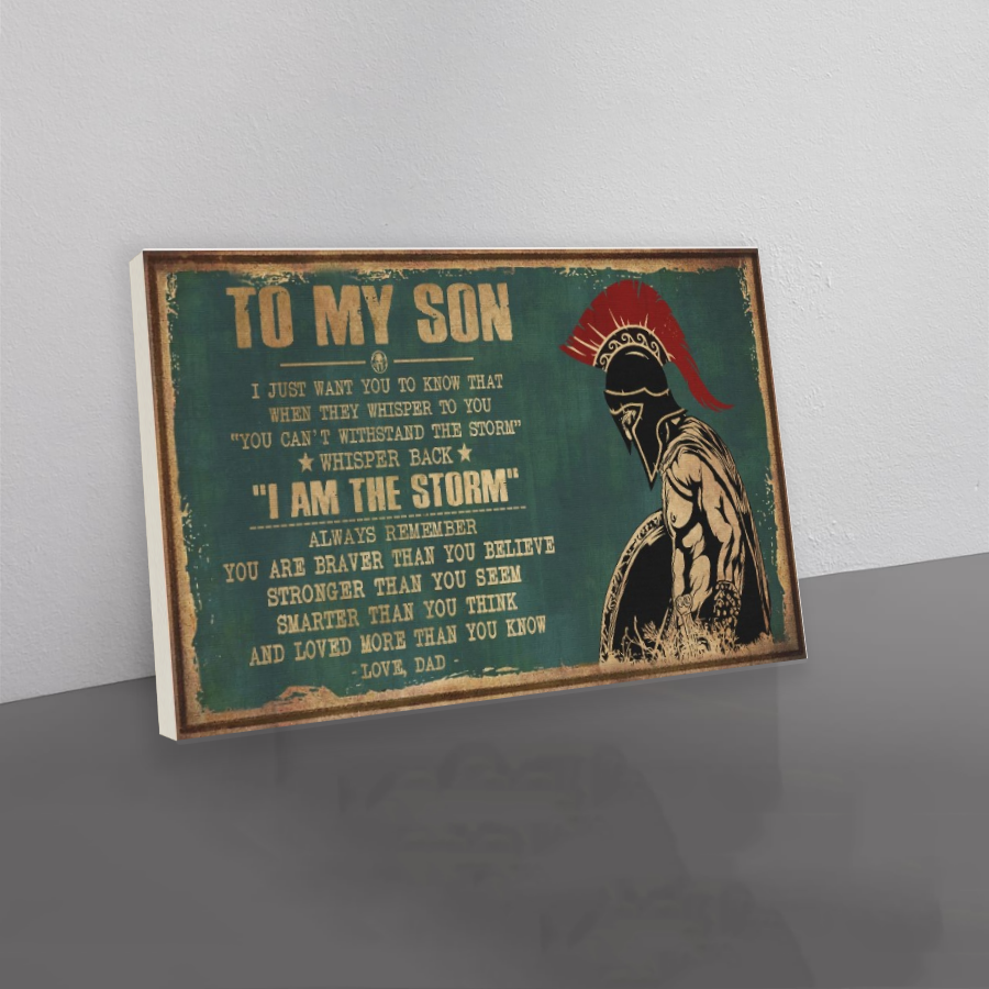 spartan canvas dad to son i am the storm