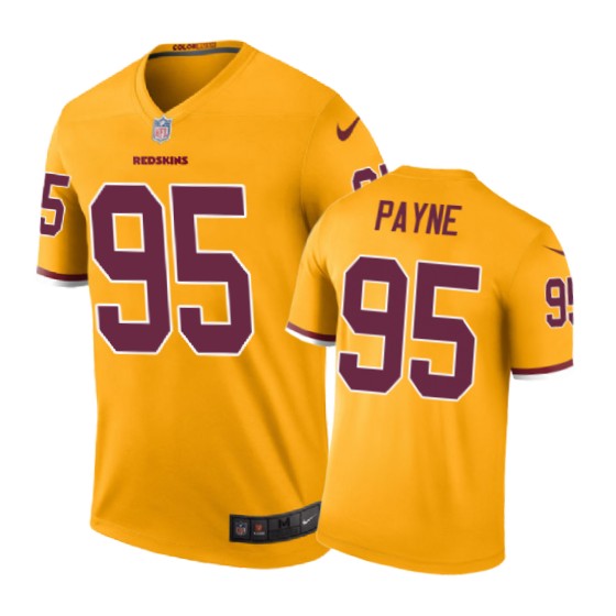 Washington Redskins #95 Daron Payne Nike Color Rush Gold Jersey