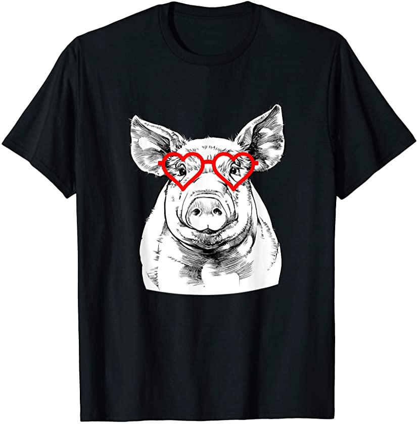 Pig Valentines Day Farm Animal Lover T-Shirt