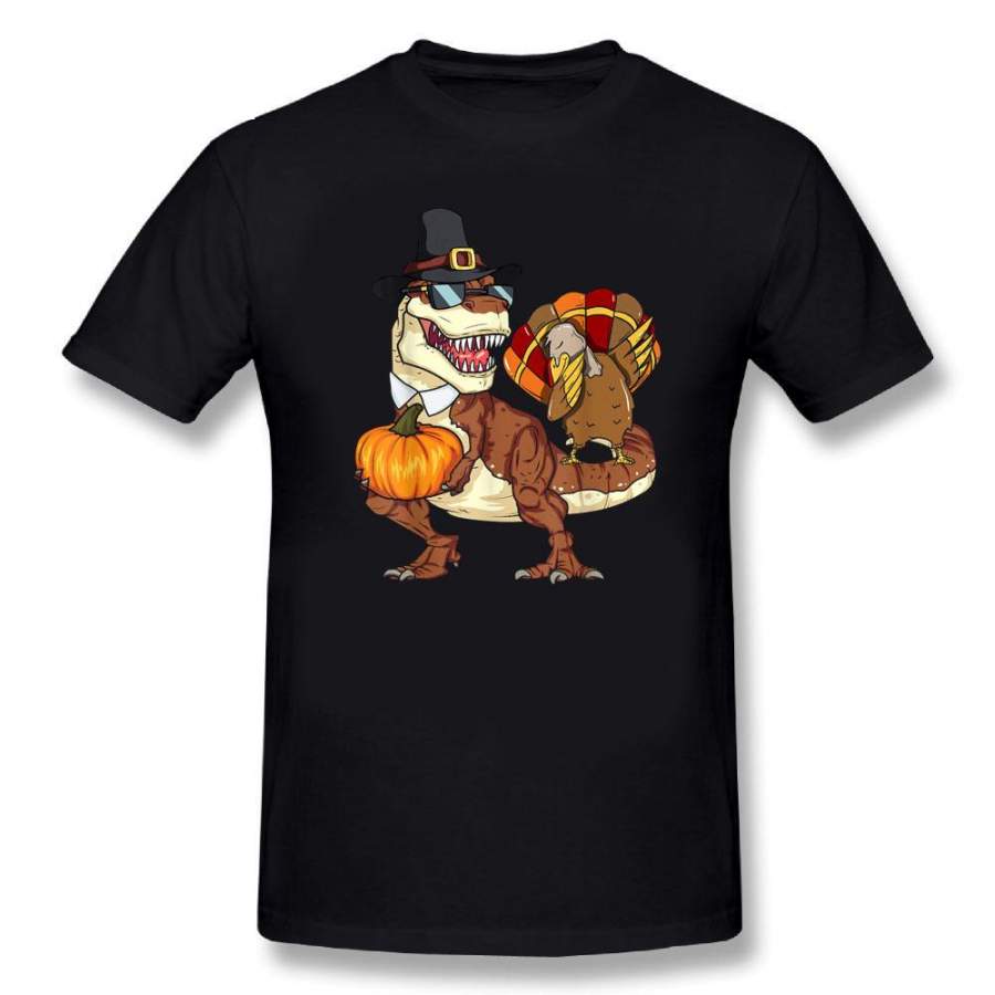 Thanksgiving T-shirt T-Rex Dinosaur Dabbing Turkey Shirt S-3XL