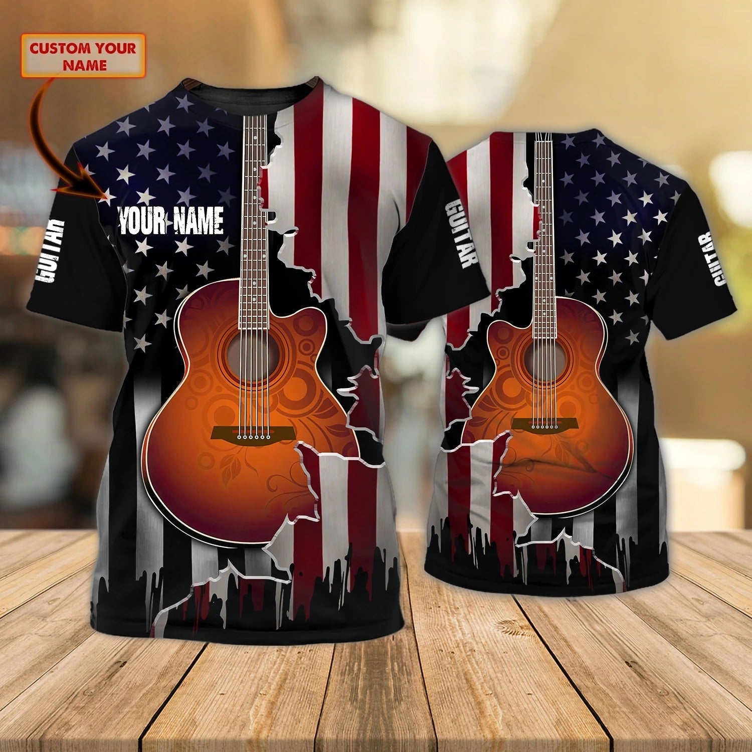 Personalized With Name 3D Sublimation Classic Guitar Shirt For Men And Woman, Best Gift For Guitar Lovers