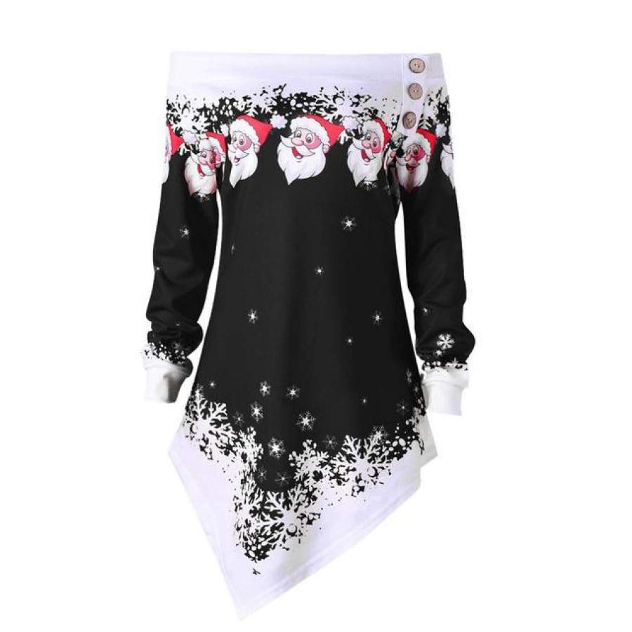 Hoodies Sweatshirt Women Harajuku Streetwear Christmas Off Shoulder