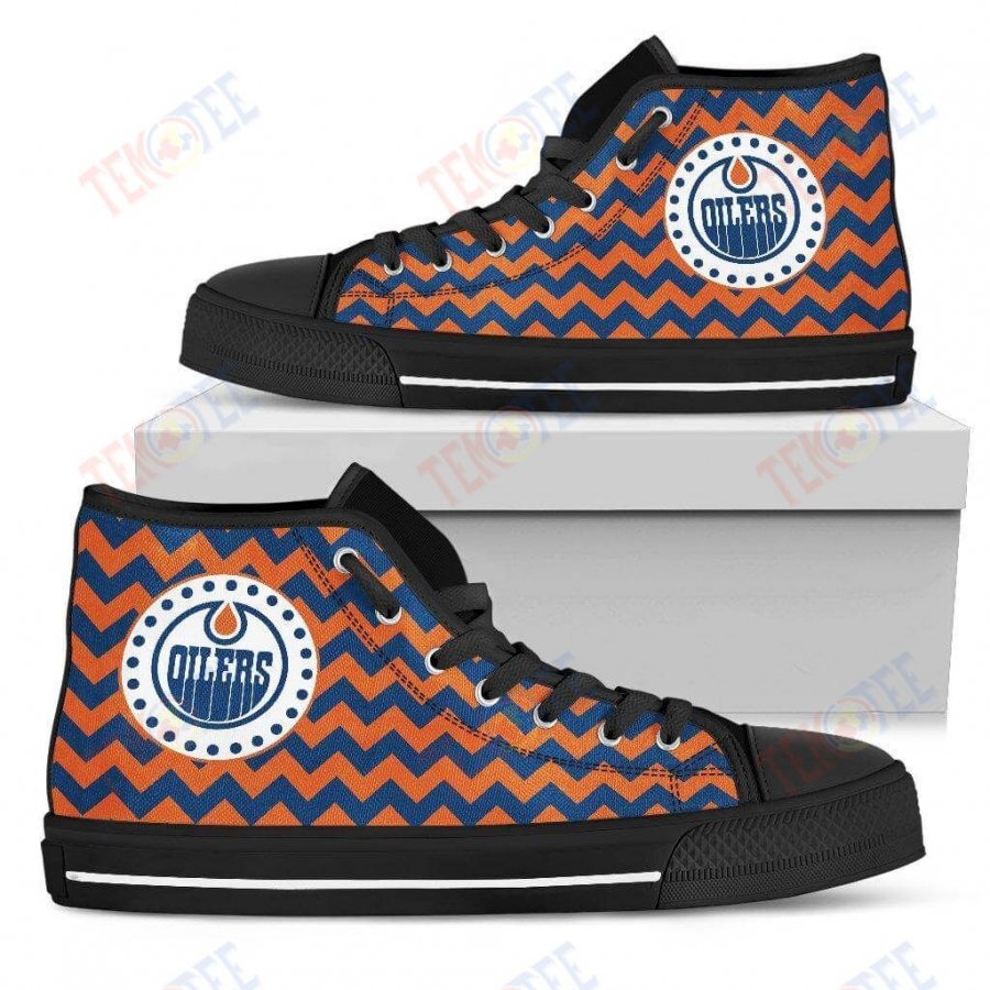 Mens Womens Edmonton Oilers High Top Shoes Chevron Broncos 3D Printable TMT929