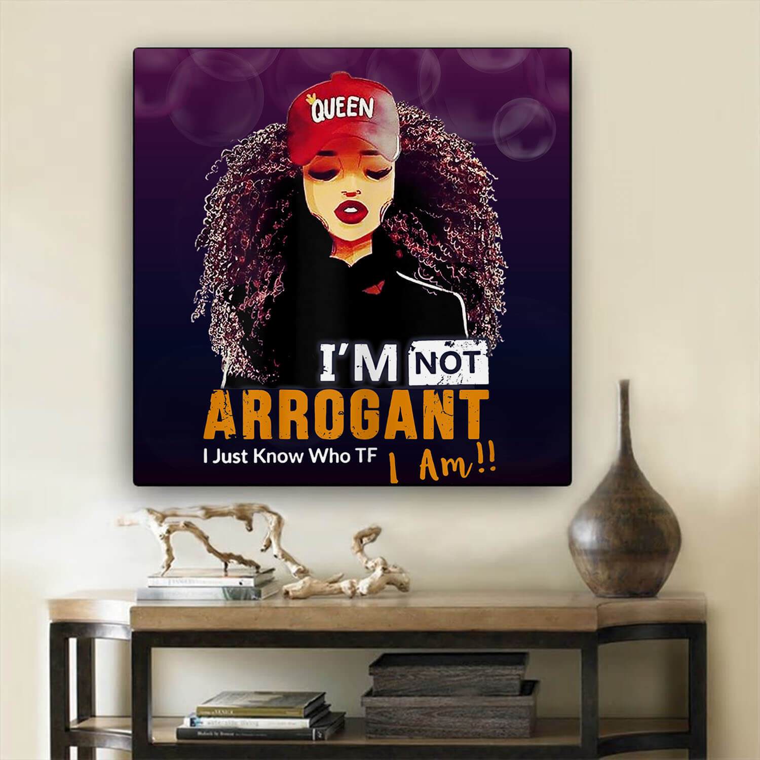 African American Canvas I Am Not Arrogant Curly Black Girl And Gift African Home Decor BPS7494