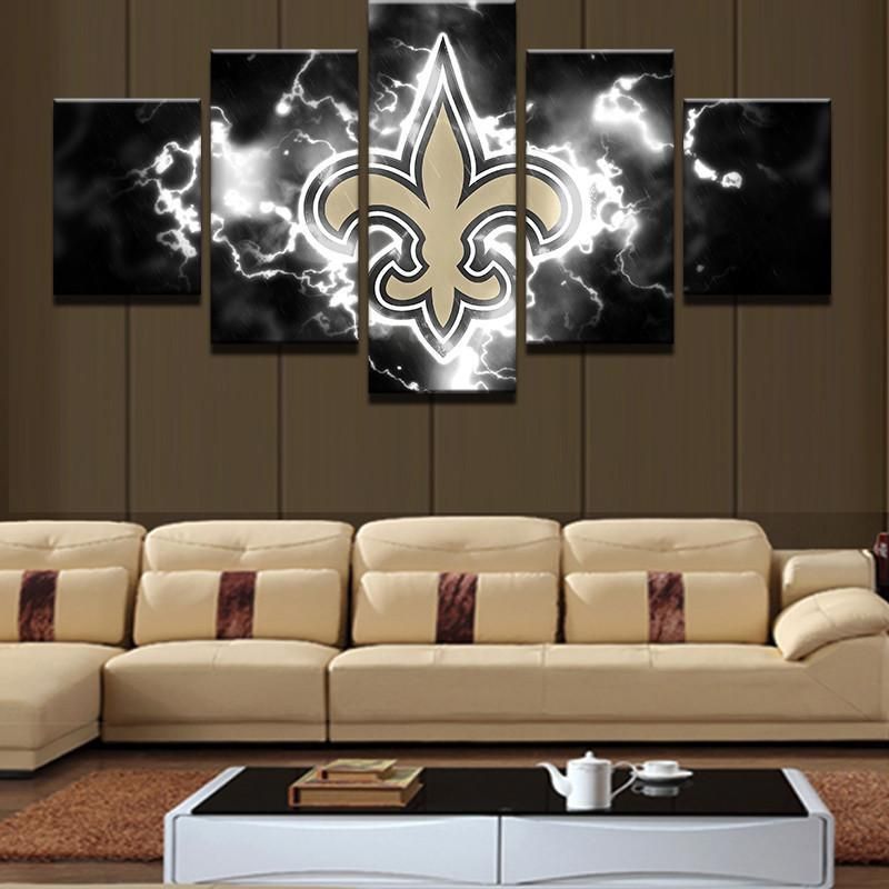 New Orleans Saints Football Sport 5 Panel Canvas Art Wall Decor