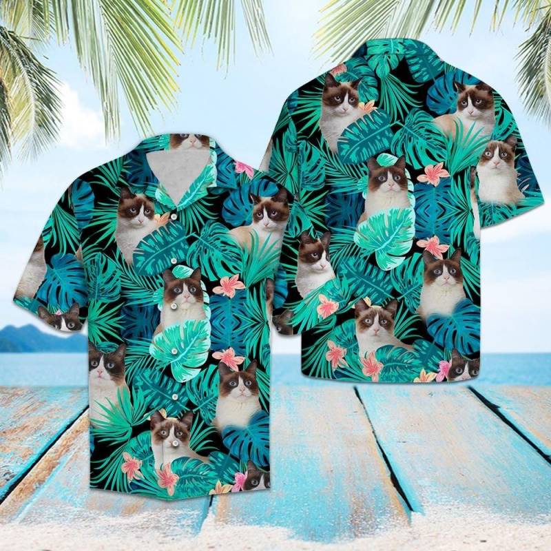 Artsyhomes Snowshoe Cat Green Tropical Hawaiian Ha47514