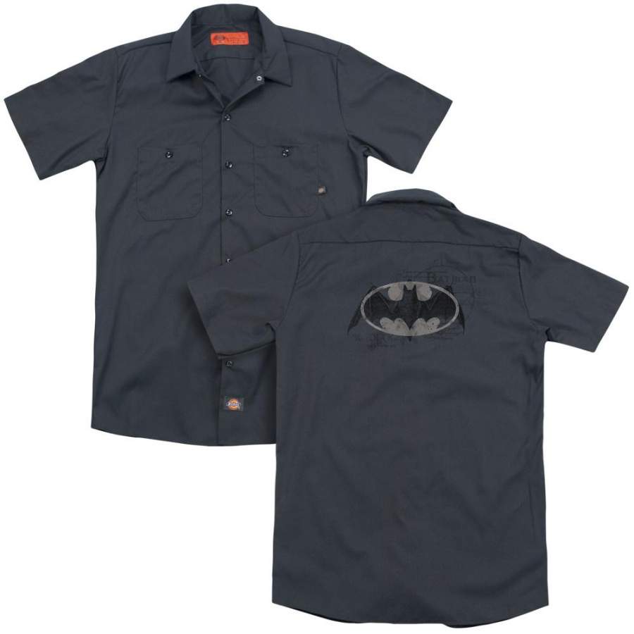 Batman – Arcane Bat Logo (Back Print) Adult Work Shirt